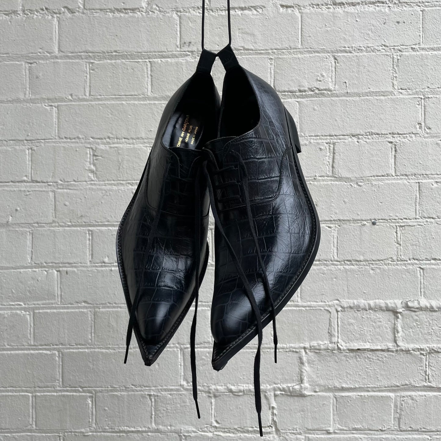Comme des Garçons Homme Plus ss2015 “Soldier of Peace” Pointed Derby (Black)
