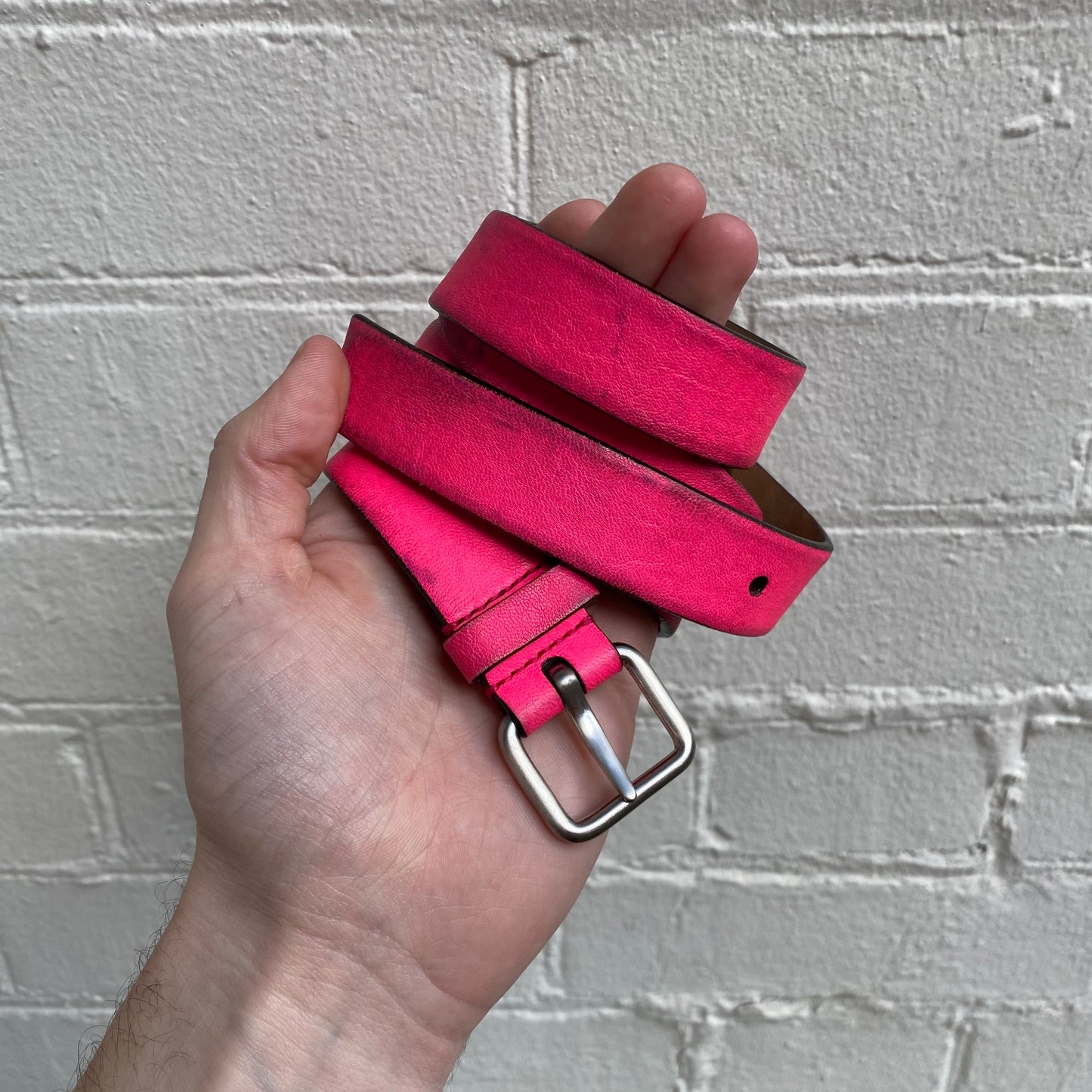 Jil Sander Spring 2005 Runway Neon Pink Leather Belt