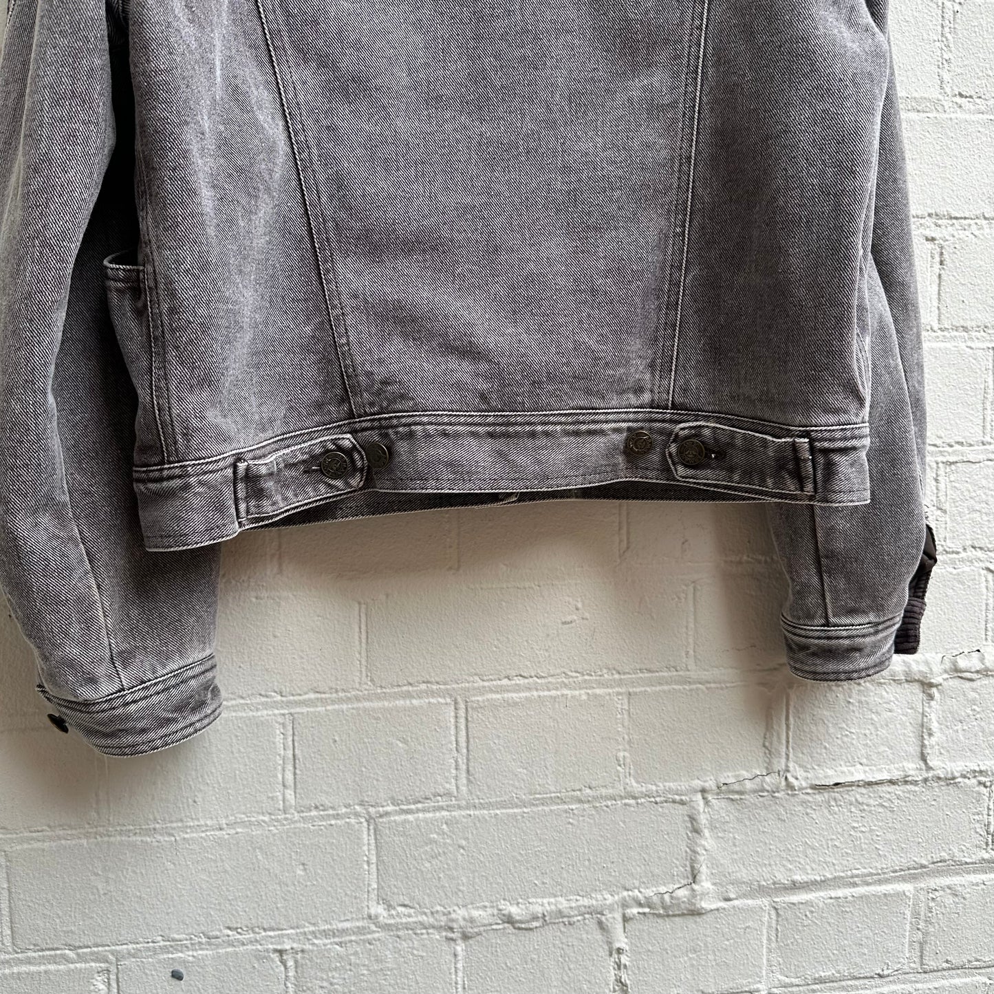 Armani Jeans 1990s Embossed Logo Denim Trucker Jacket