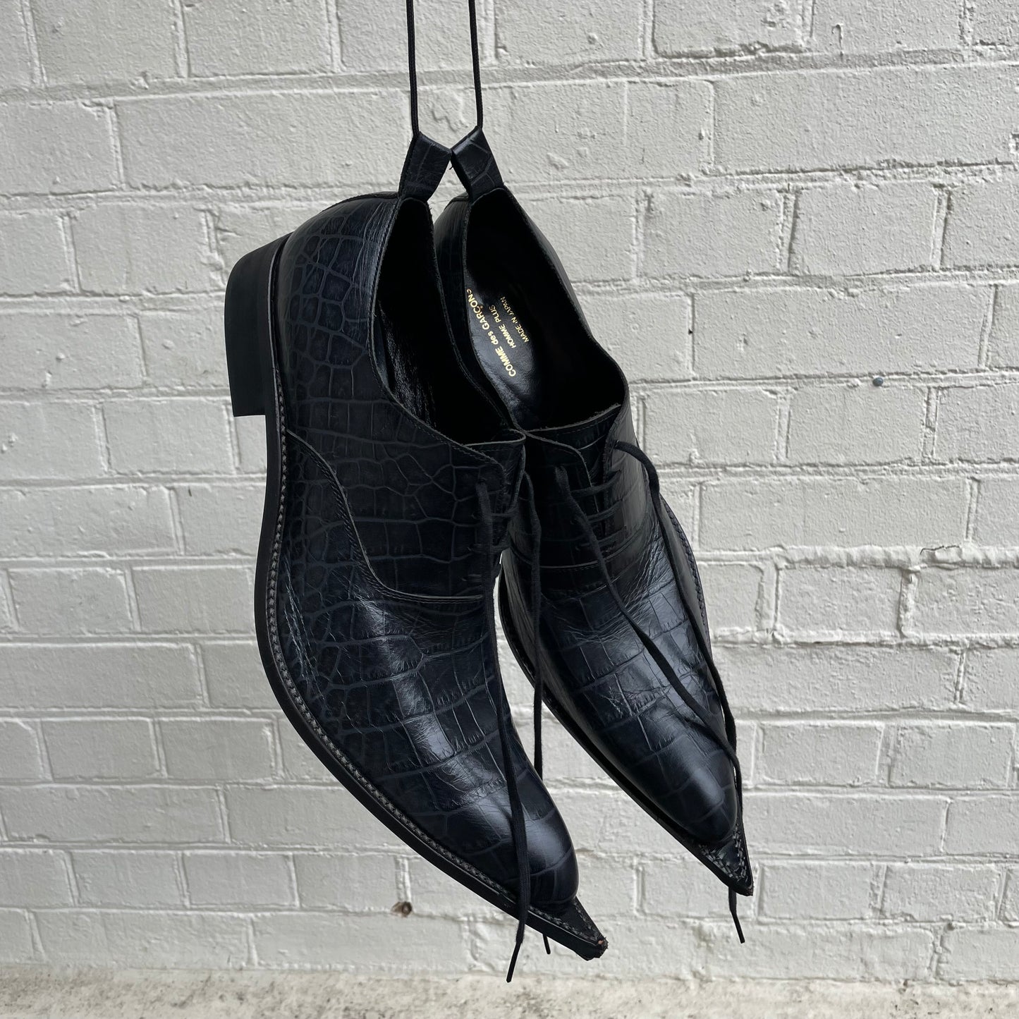Comme des Garçons Homme Plus ss2015 “Soldier of Peace” Pointed Derby (Black)