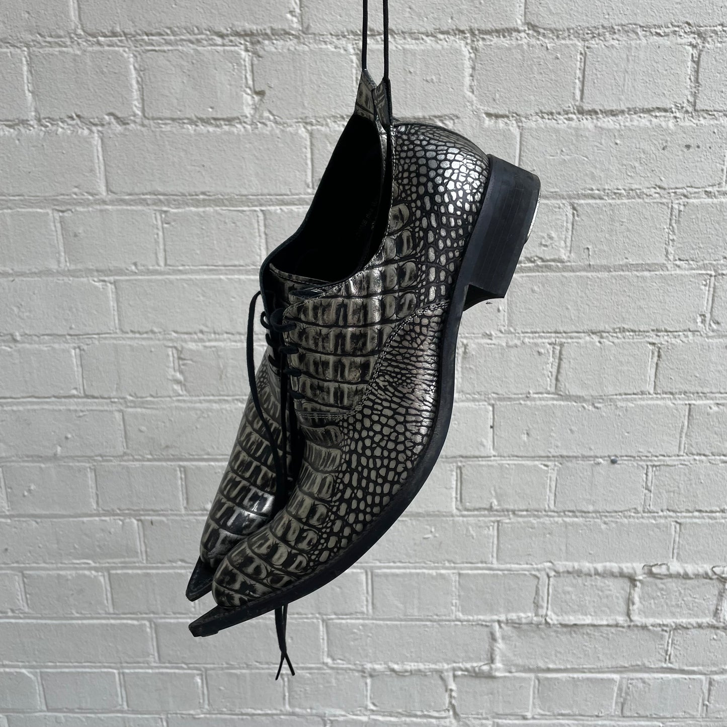 Comme des Garçons Homme Plus ss2015 "Soldier of Peace" Derby (Silver)