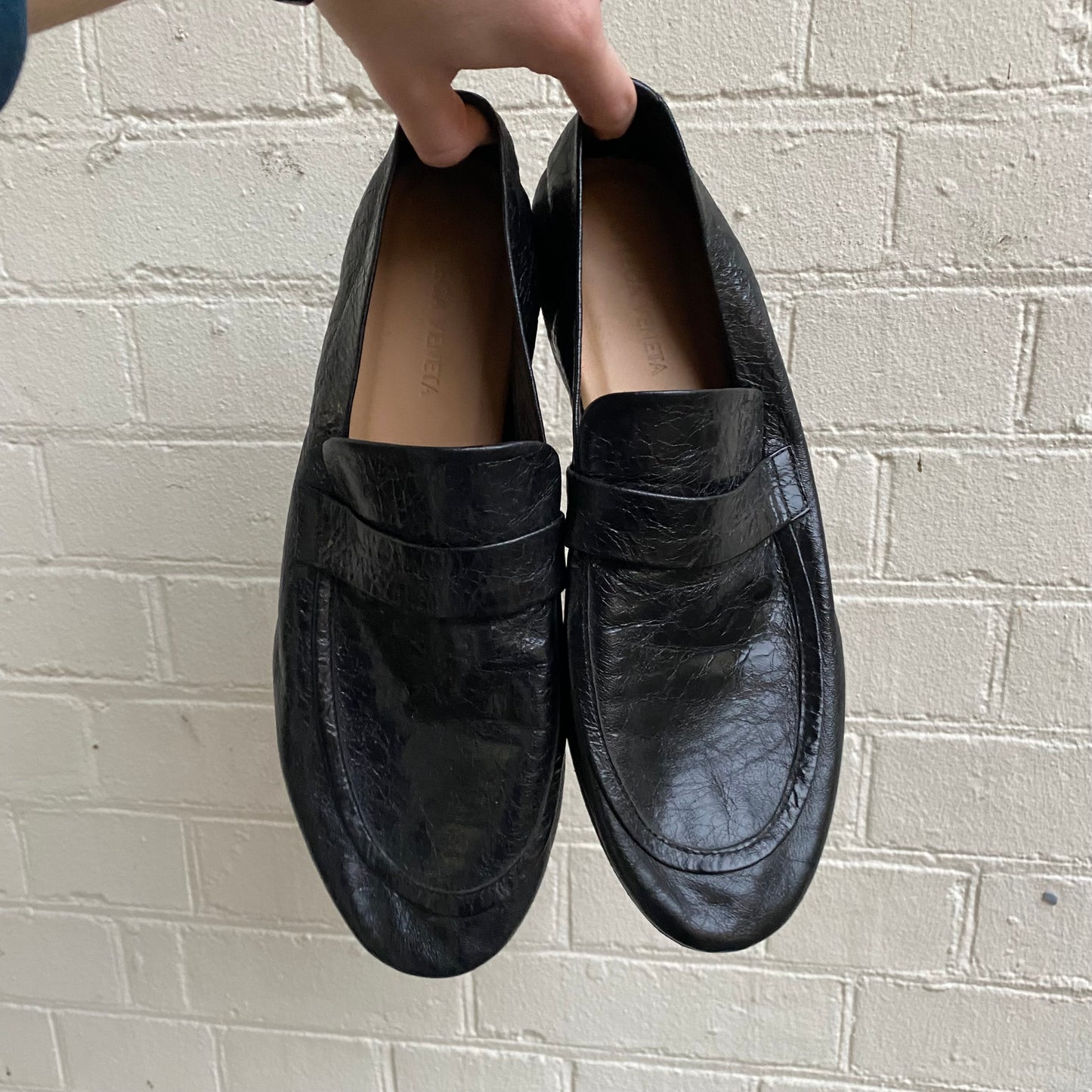 Bottega Veneta Collapsible Leather Loafer (Black)