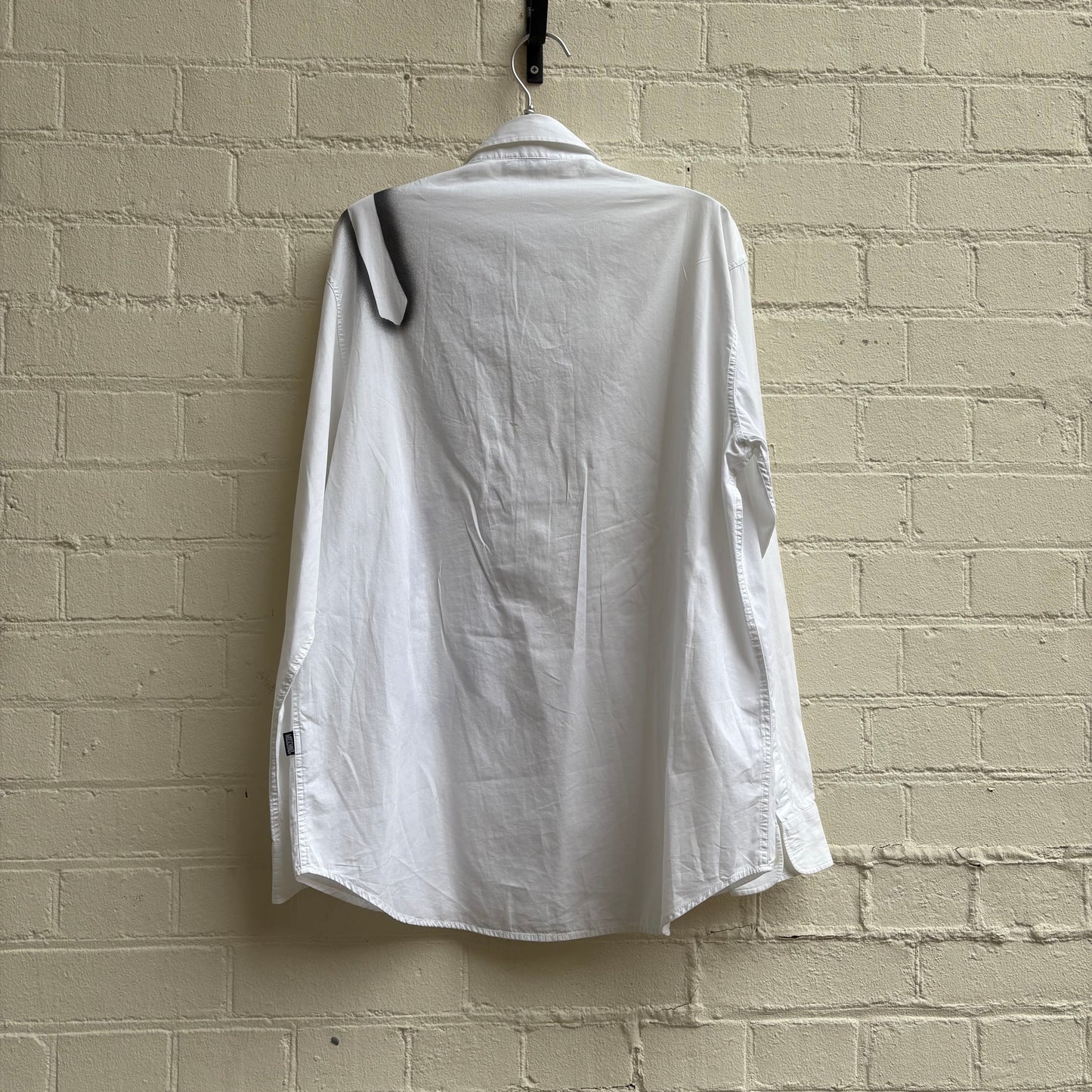 Moschino Jeans Stencil Spray Painted Tie Shirt