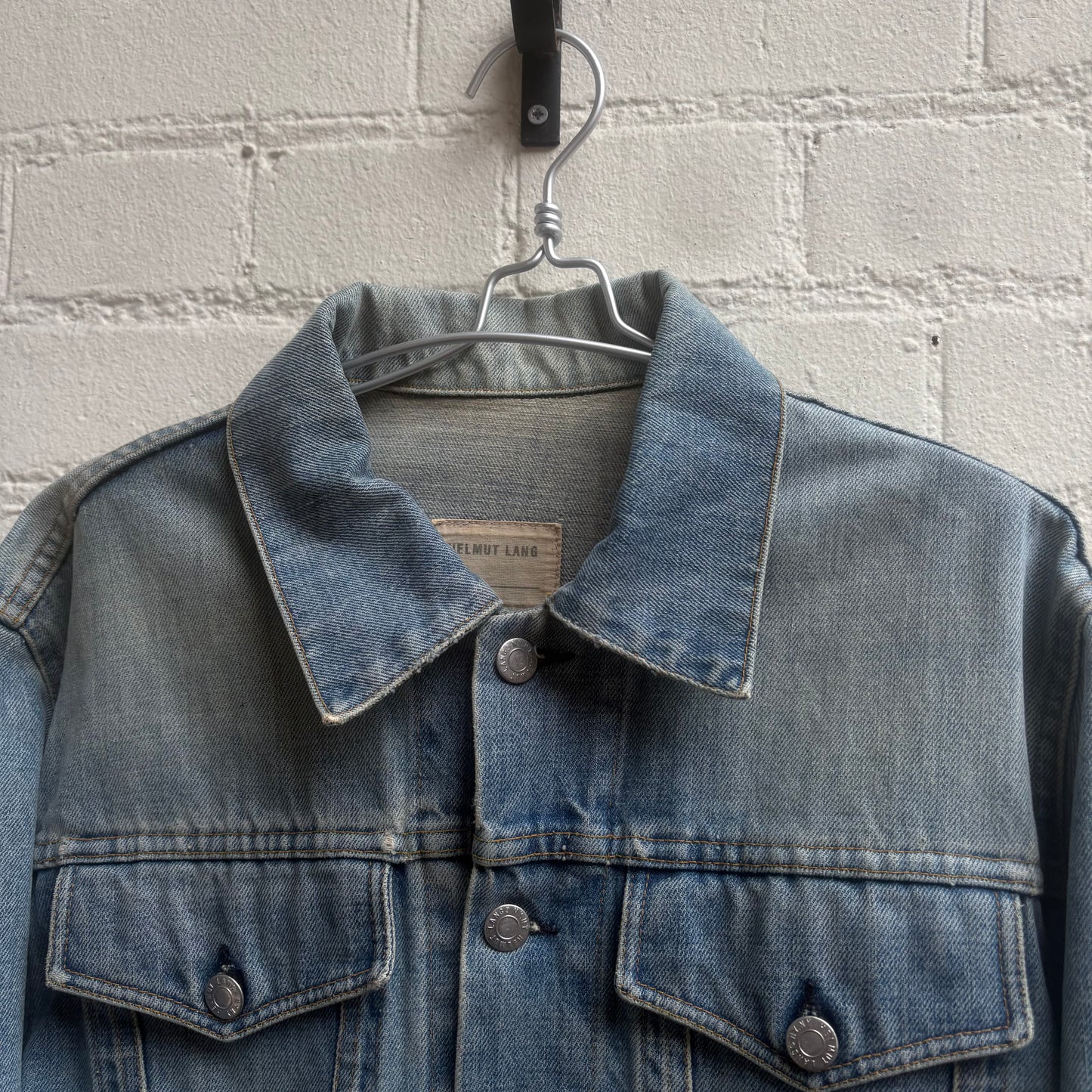 Helmut Lang aw2004 Vintage Sanded Broken Denim Trucker Jacket