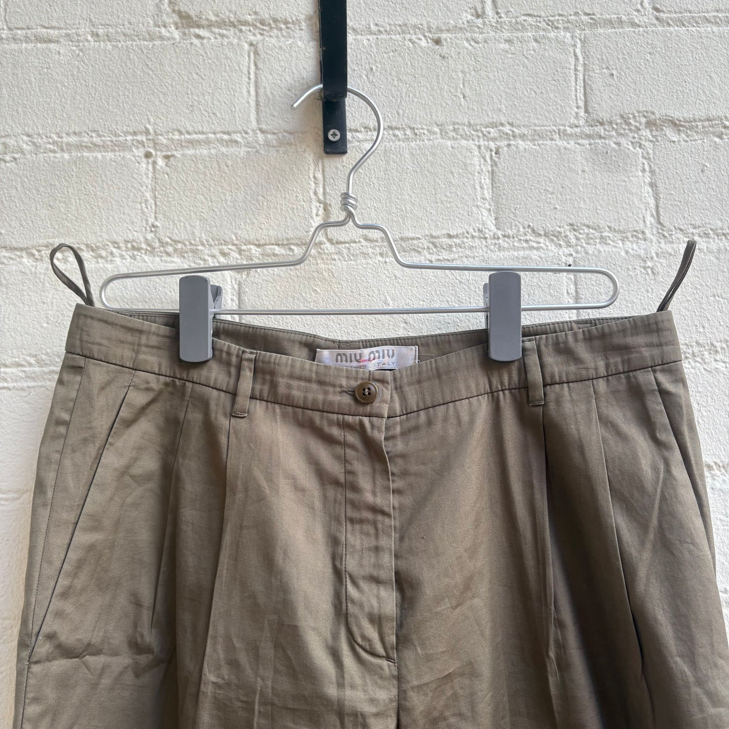 Miu Miu Late 1990s Beige Cotton Trouser