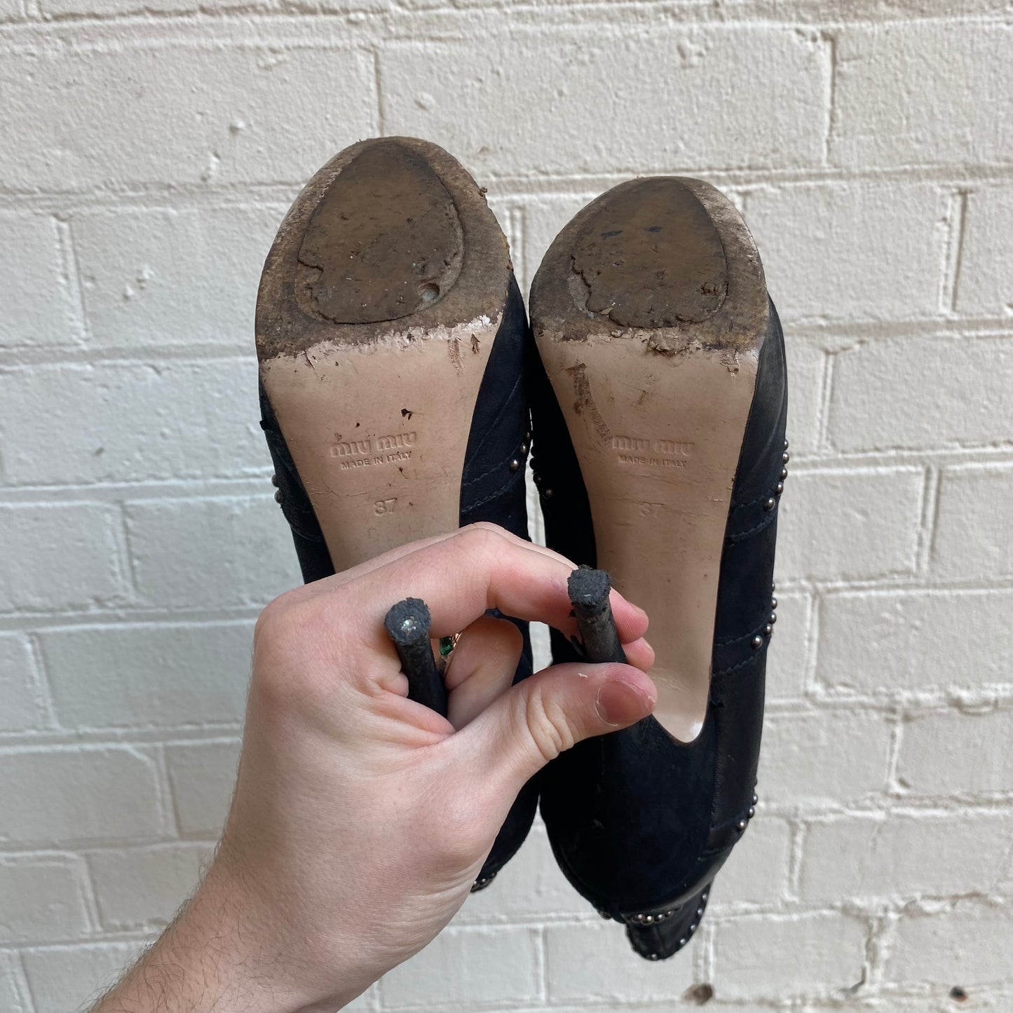 Miu Miu Studded Heel Boot