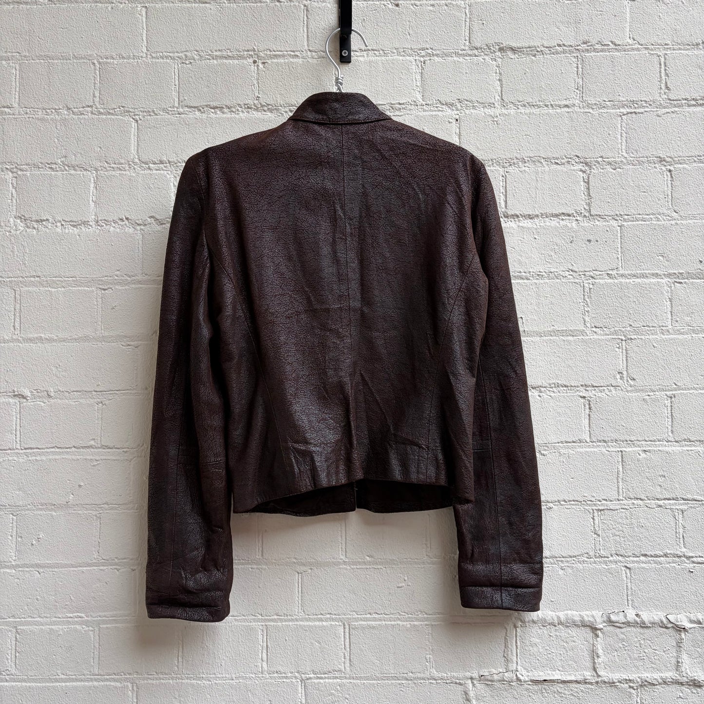 Emporio Armani fw2000 twisted cut out leather jacket