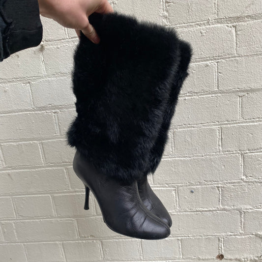 Gucci Fur Detail Heeled Boot