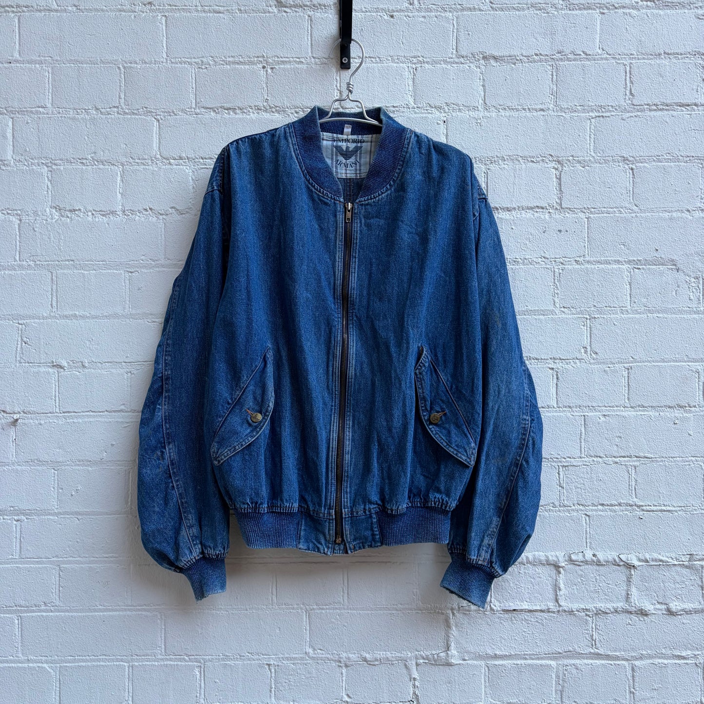 Emporio Armani 1980s Denim Bomber Blouson Jacket