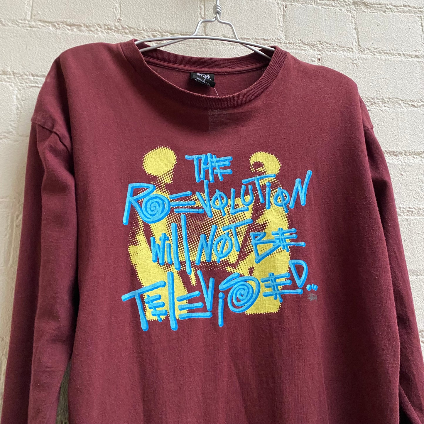 Stussy 1990s “The Revolution Will Not Be Televised” L/S T-Shirt