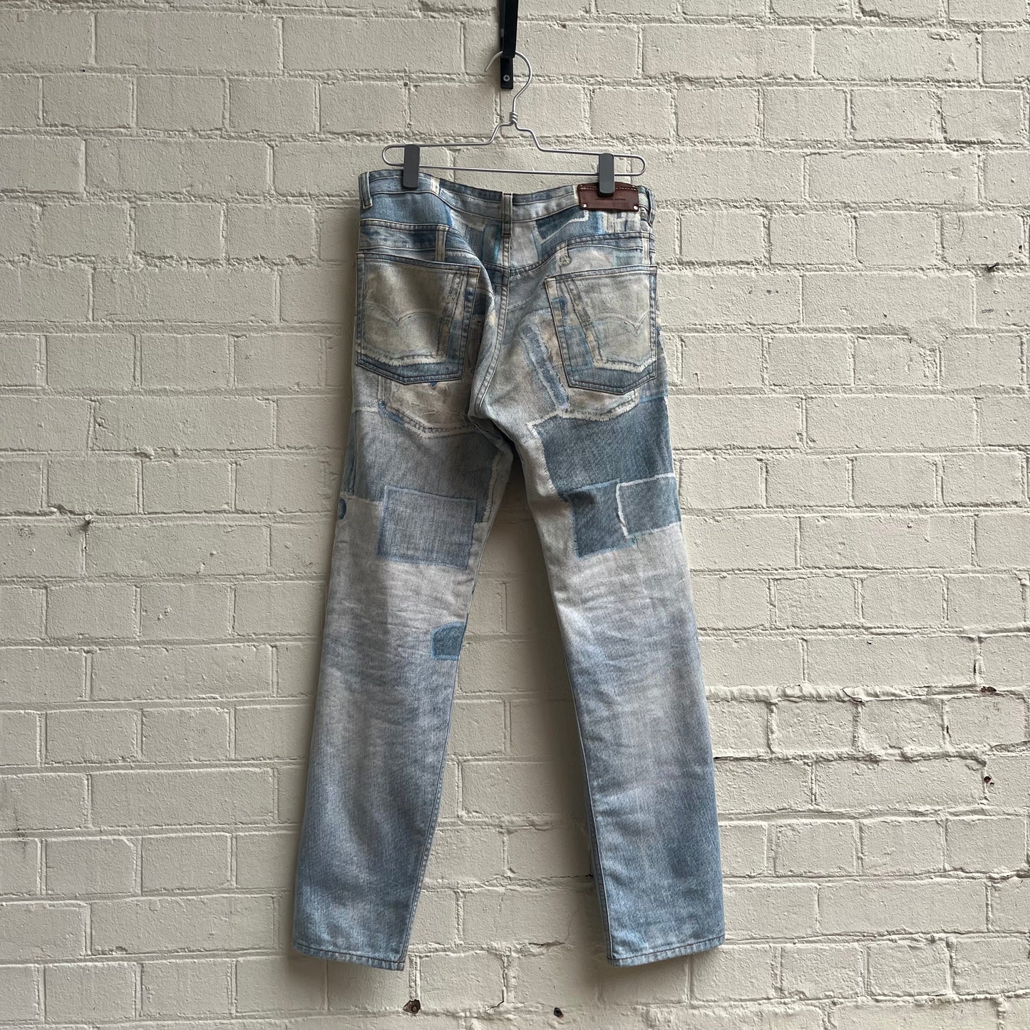 Dries Van Noten ss2017 Trompe L’œil Printed Patchwork Denim Jeans