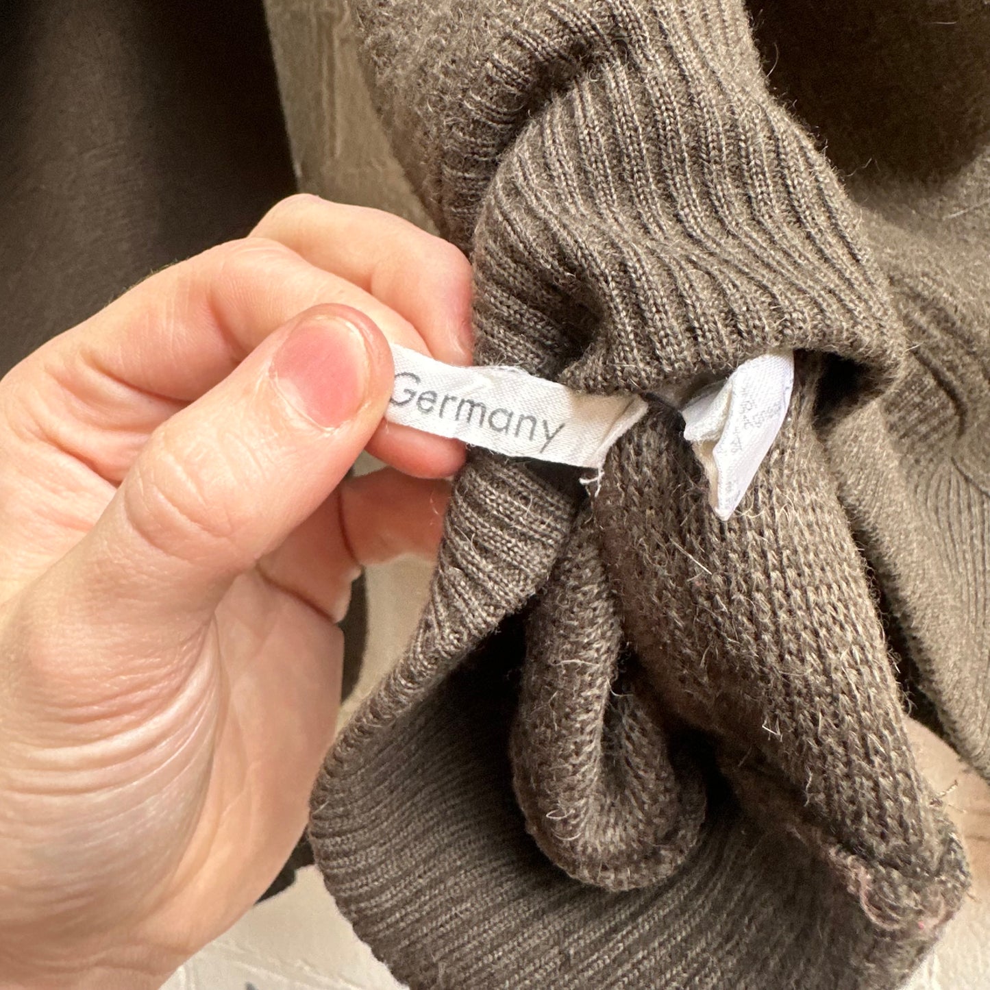 Giorgio Armani 1980s Leather Collar Detail Sweatshirt