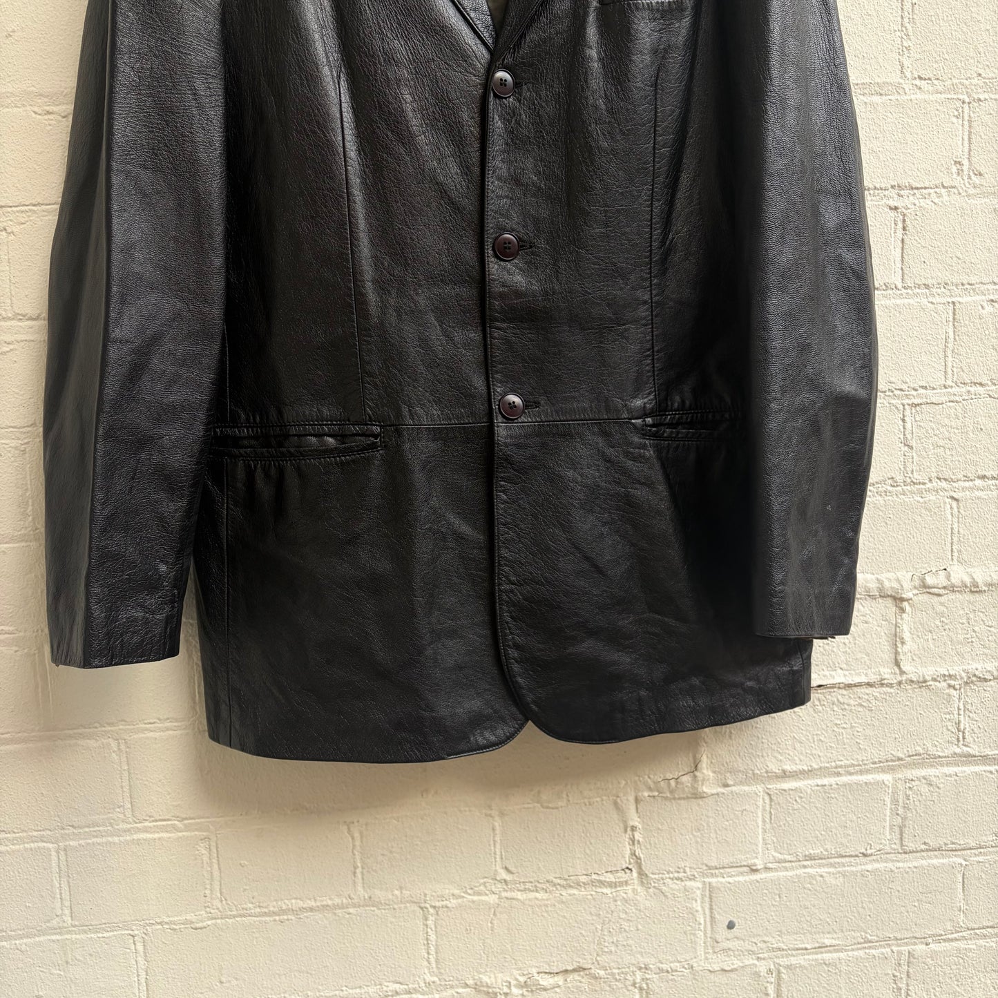 Emporio Armani 1980s Leather Blazer