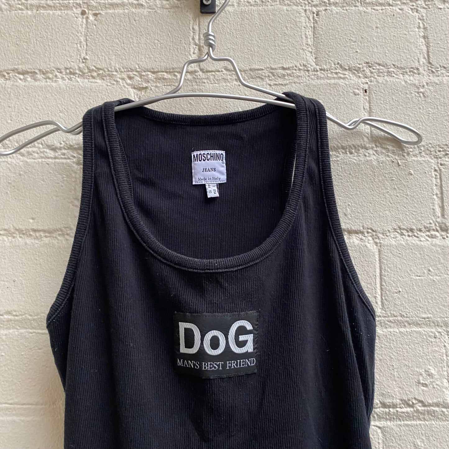 Moschino Jeans 1990s "DOG Man’s Best Friend" Vest Top