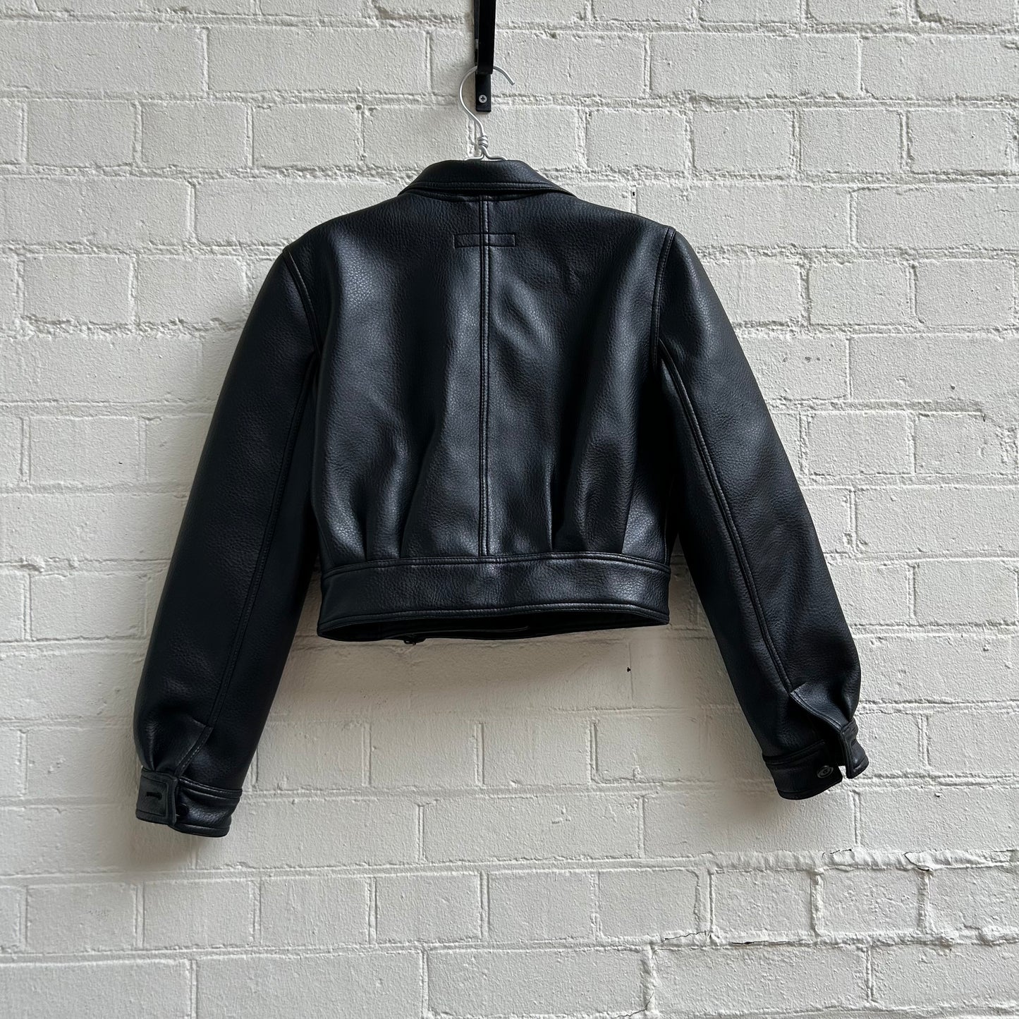 Emporio Armani 1980s Cropped Faux Leather Jacket