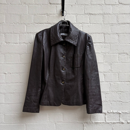 Emporio Armani button up leather jacket