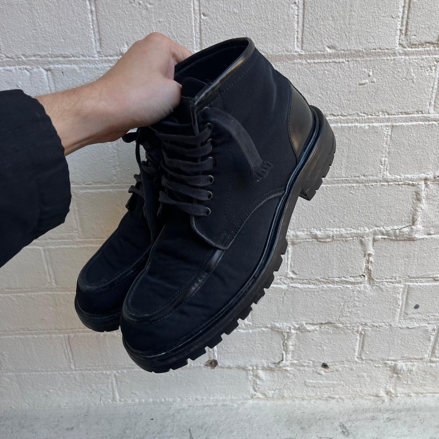 Gucci by Tom Ford Canvas and Leather Combat Boot