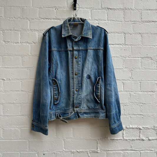 Vintage 1970s Lee Belted Detail Denim Jacket