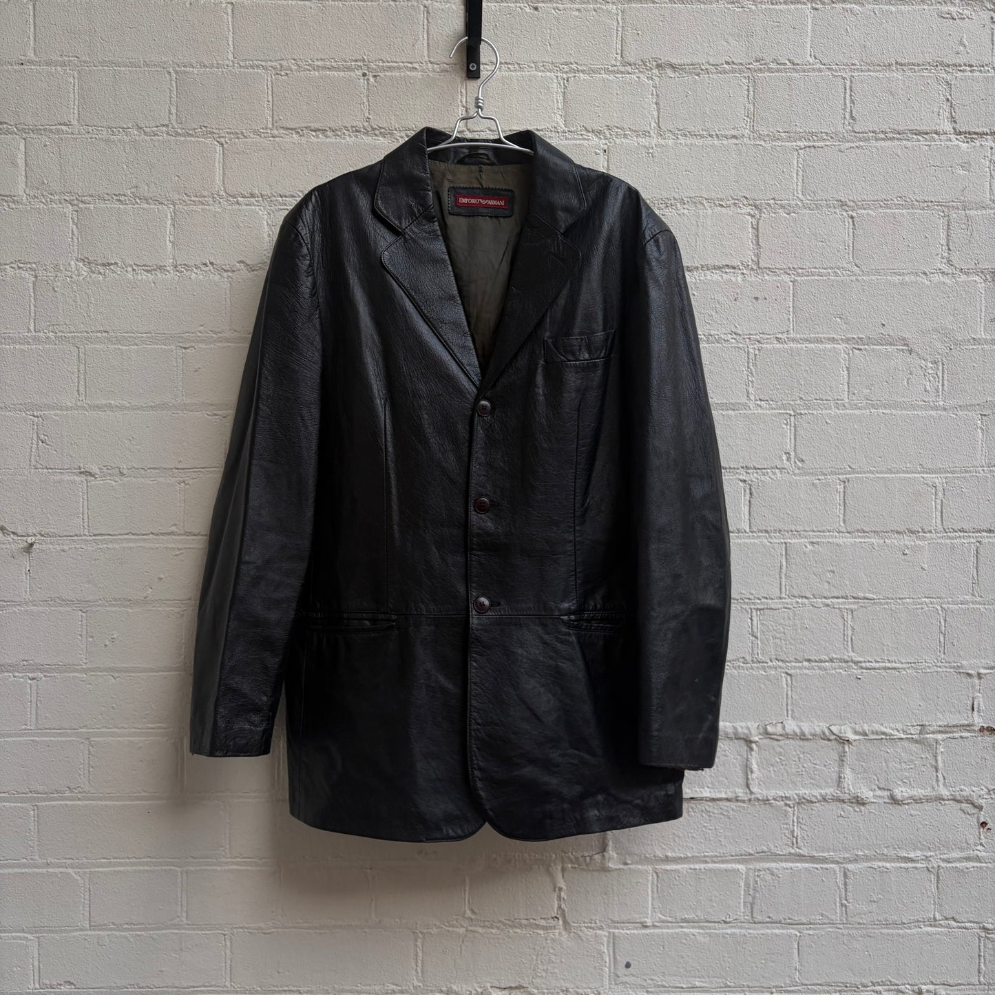 Emporio Armani 1980s Leather Blazer