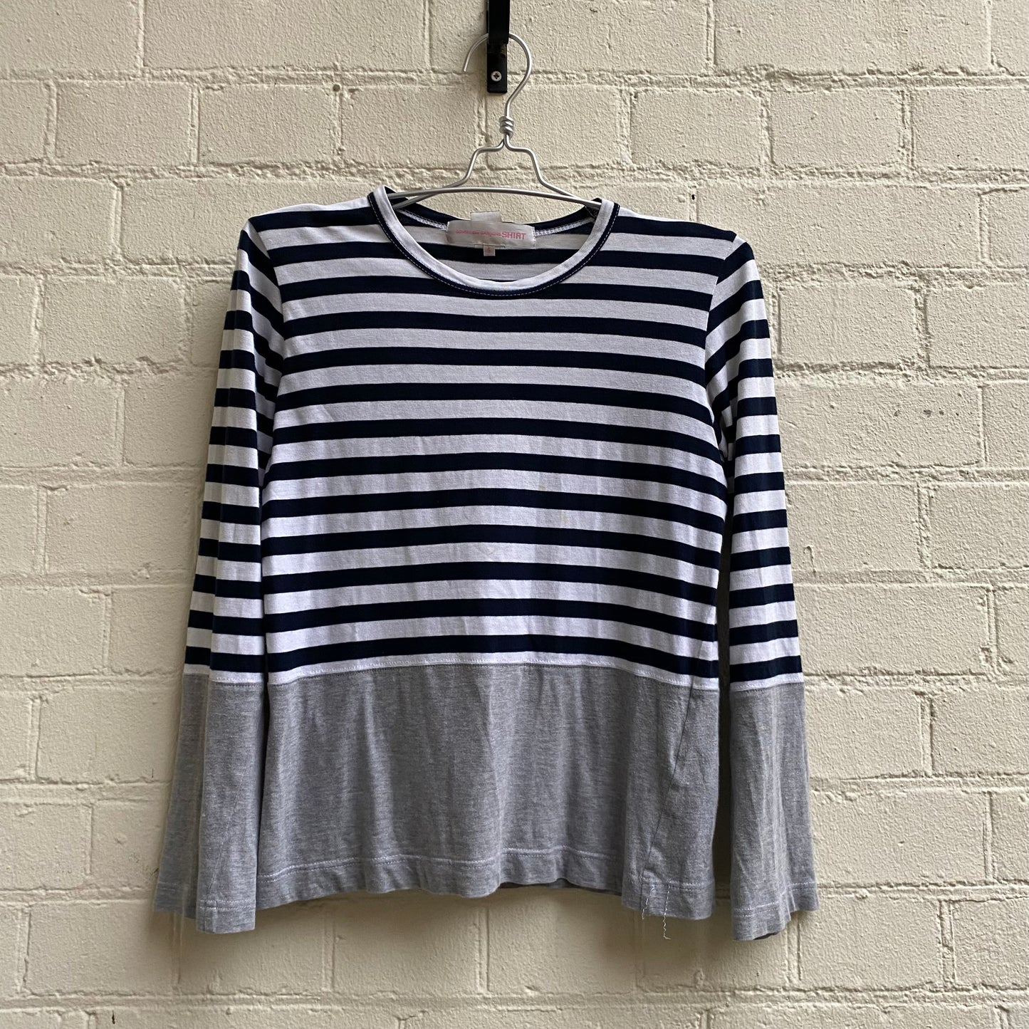 Comme Des Garçons Shirt Striped Panelled Longsleeve Top