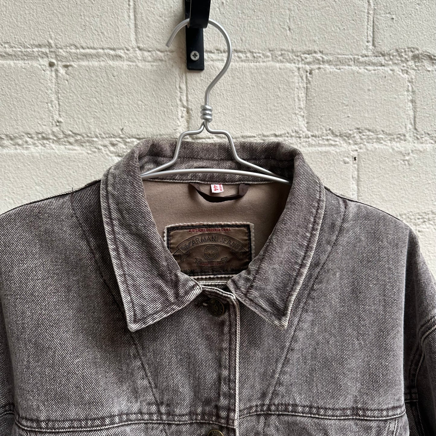 Armani Jeans 1990s Embossed Logo Denim Trucker Jacket