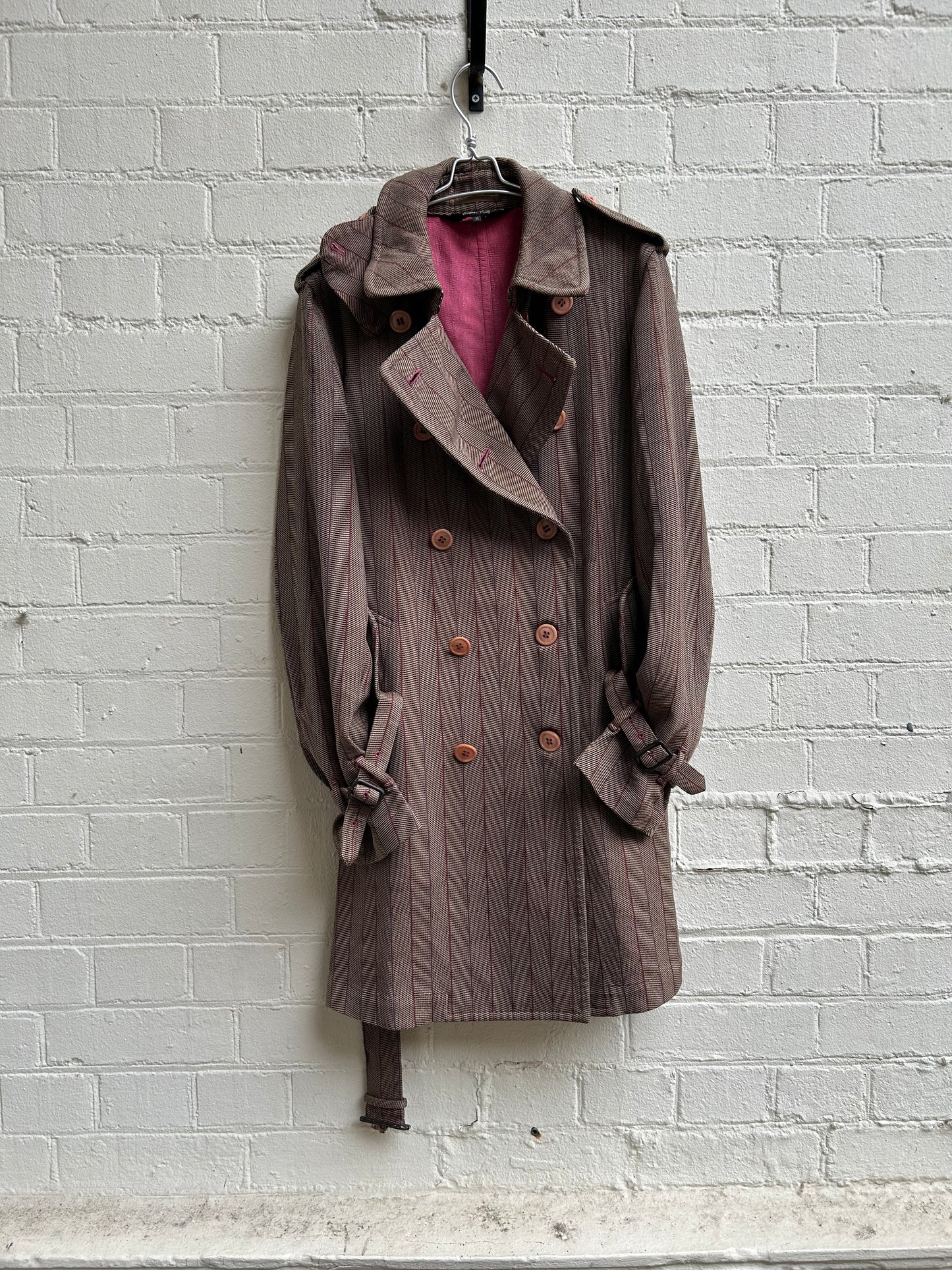 Comme Des Garçons Homme Plus AD2004 Pinstripe Trench Coat