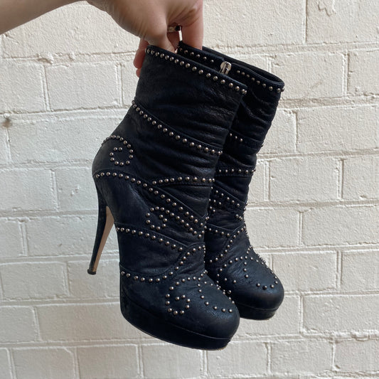 Miu Miu Studded Heel Boot