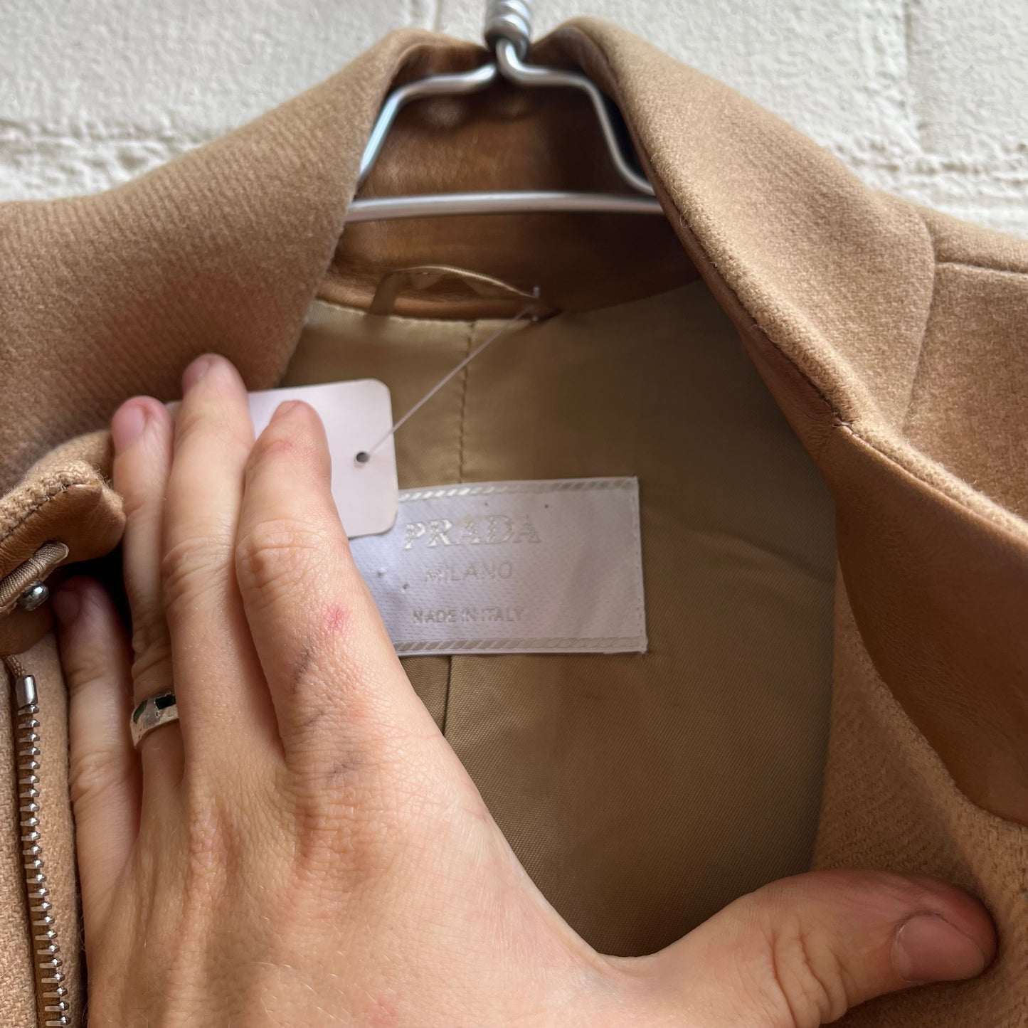 Prada fw1999 Wool Jacket w/ Leather Elbow Patch Detail