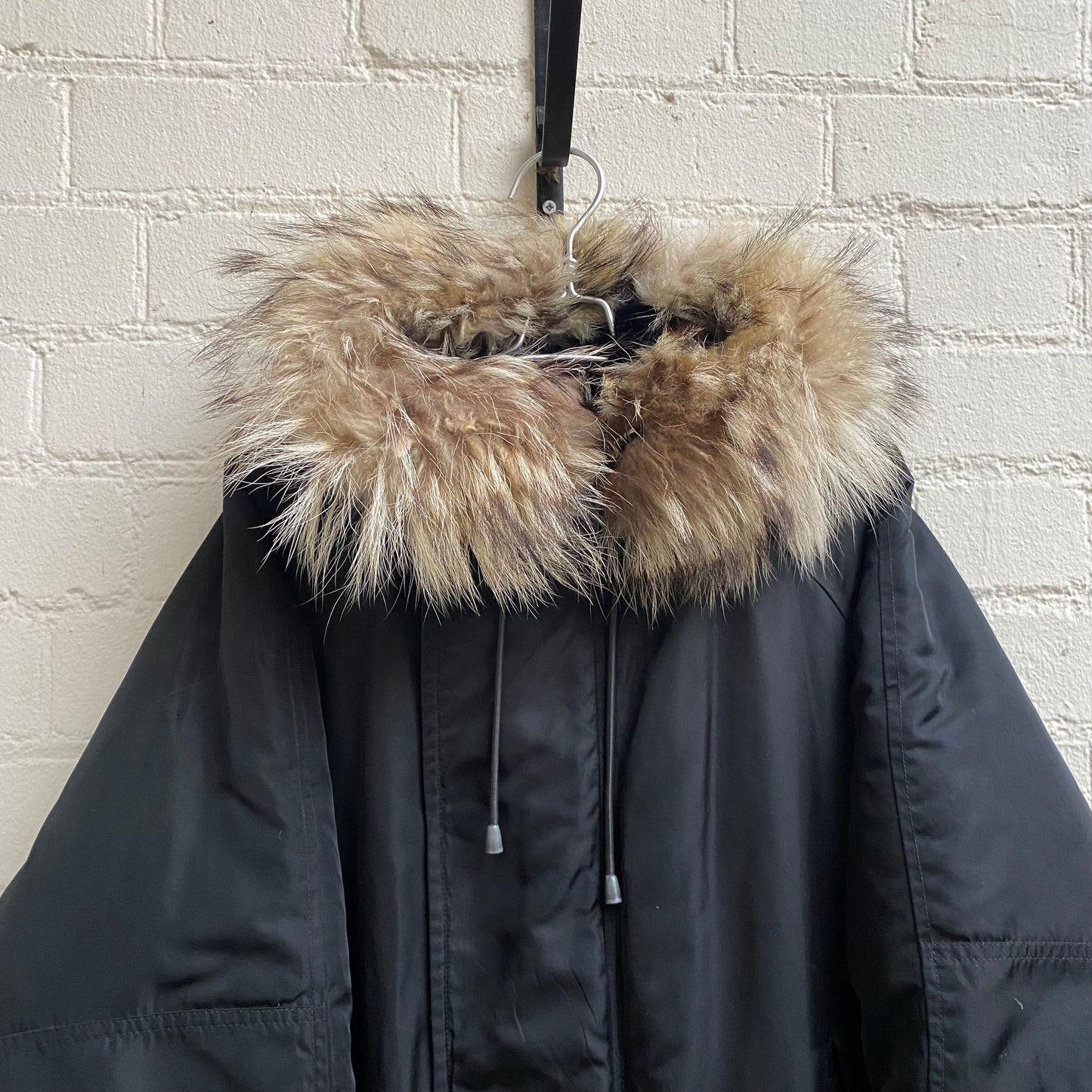 Gucci 1990s Tom Ford Era Fur Trim Hooded Parka Coat (Black)