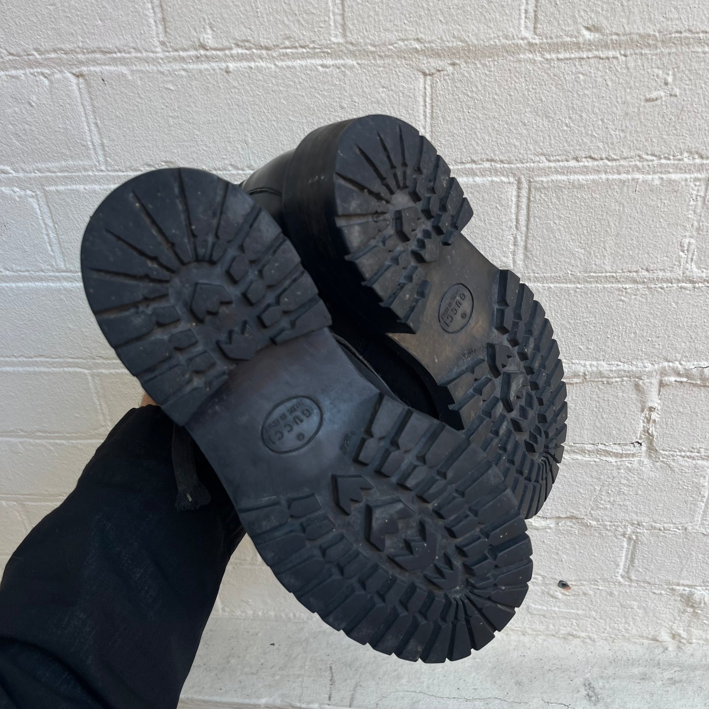 Gucci by Tom Ford Canvas and Leather Combat Boot