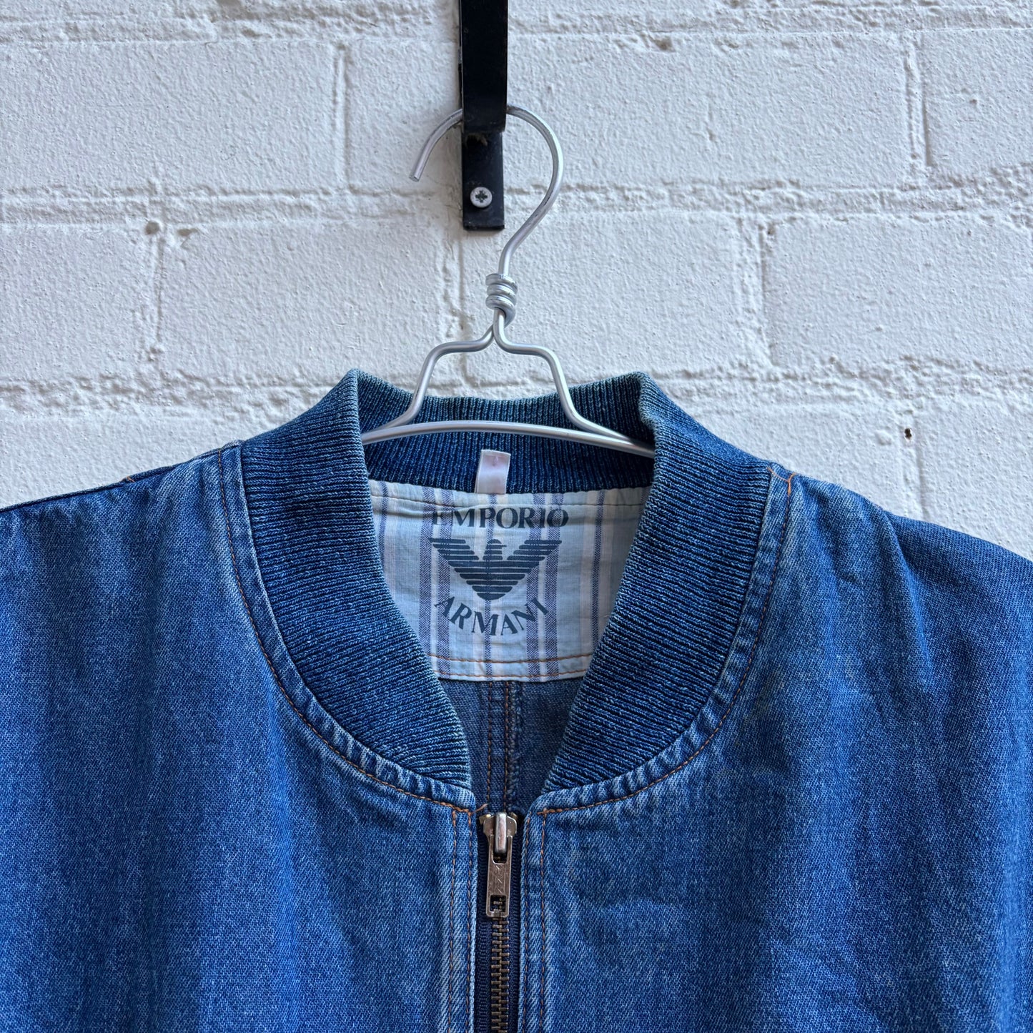 Emporio Armani 1980s Denim Bomber Blouson Jacket