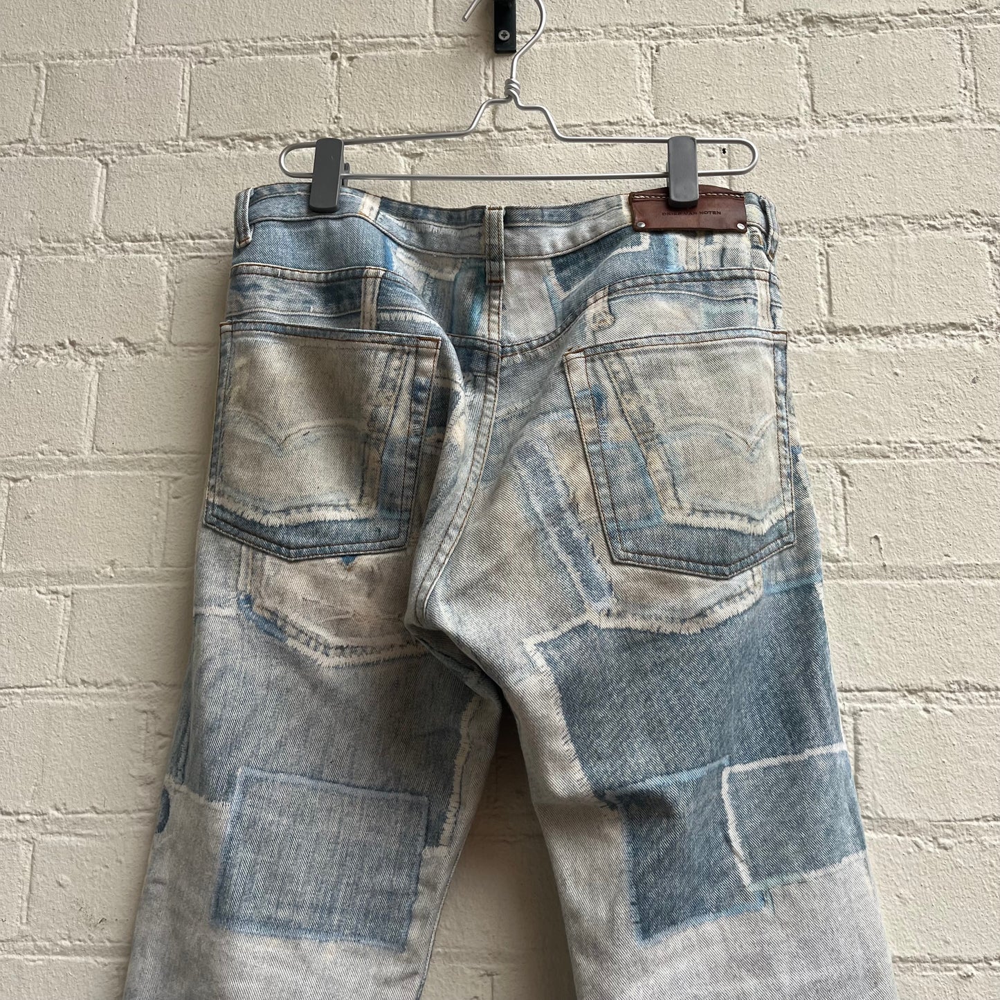 Dries Van Noten ss2017 Trompe L’œil Printed Patchwork Denim Jeans