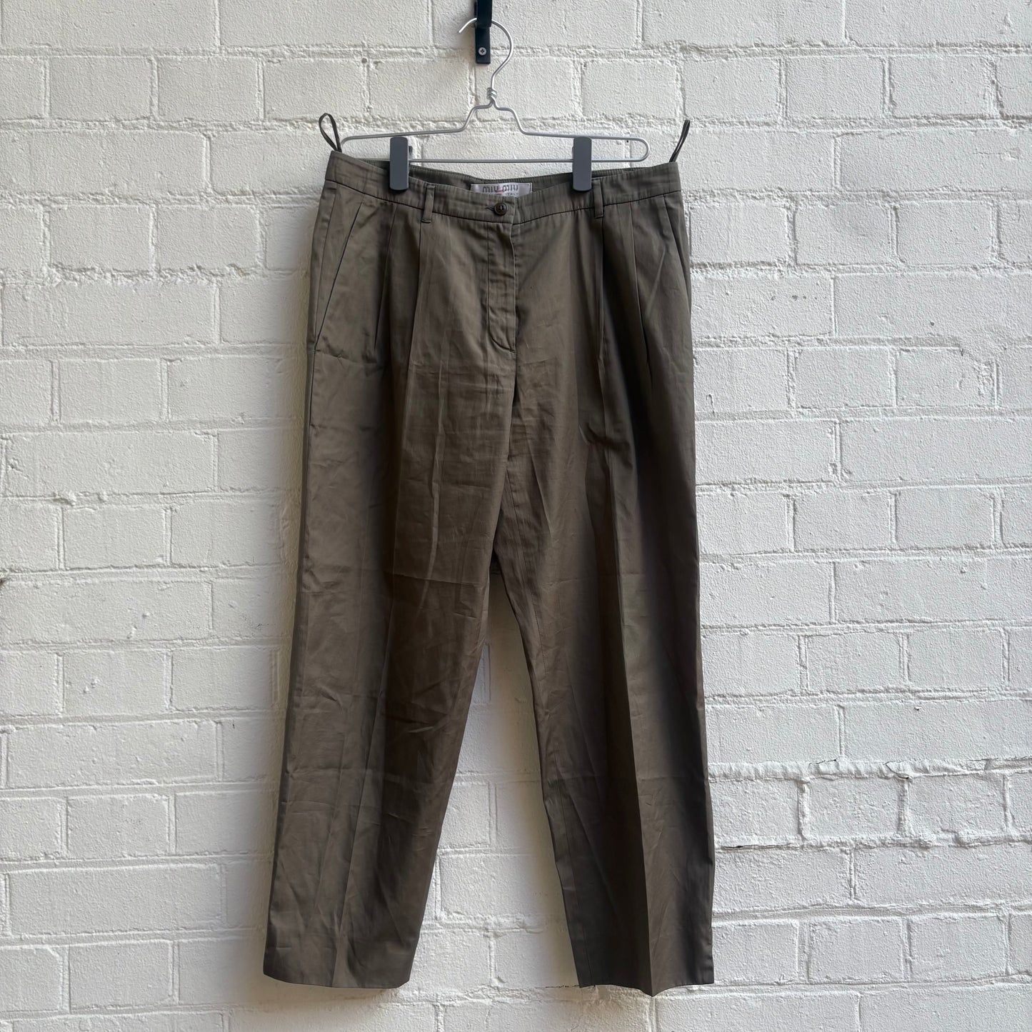 Miu Miu Late 1990s Beige Cotton Trouser
