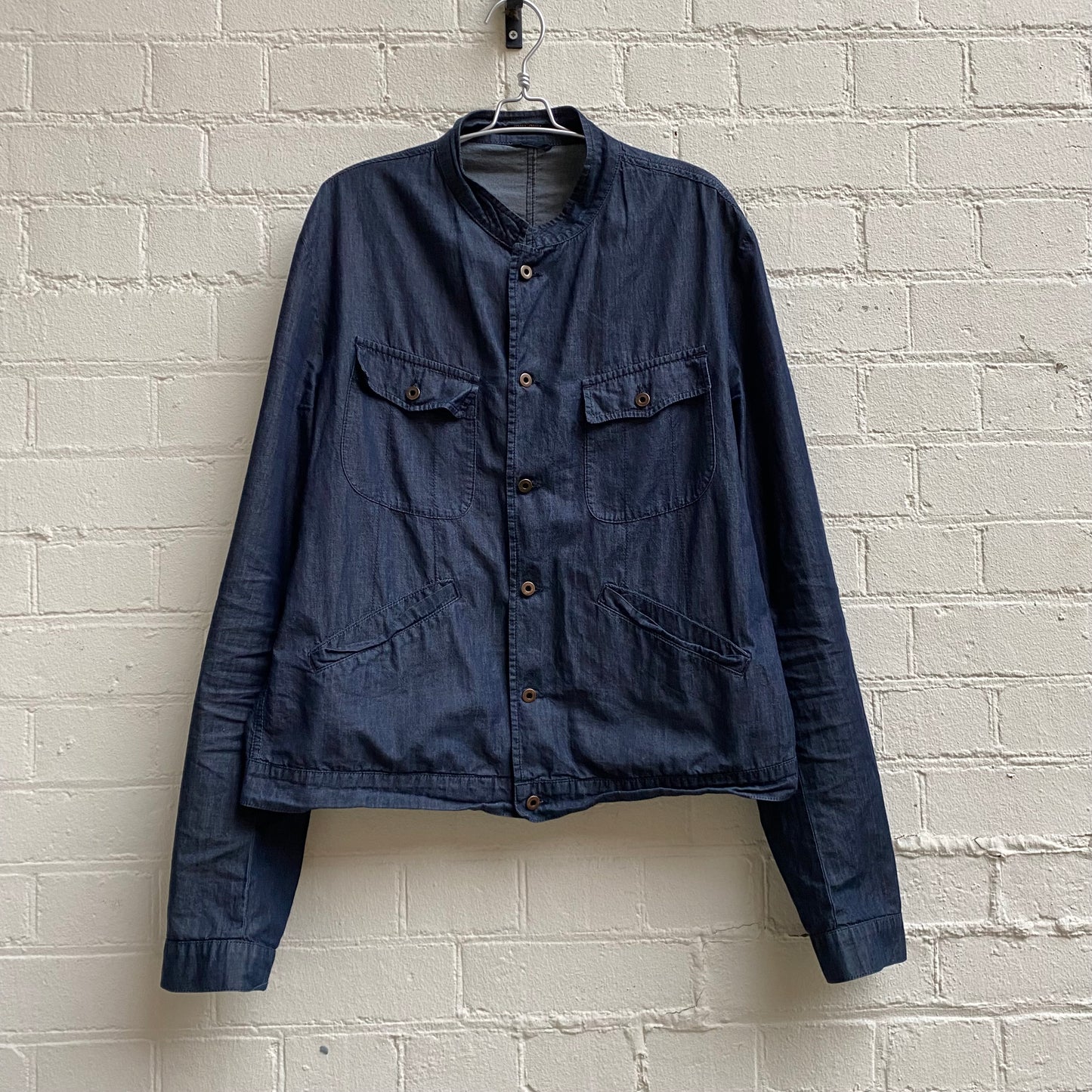 Miu Miu 2000s Collarless Denim Leggero Jacket