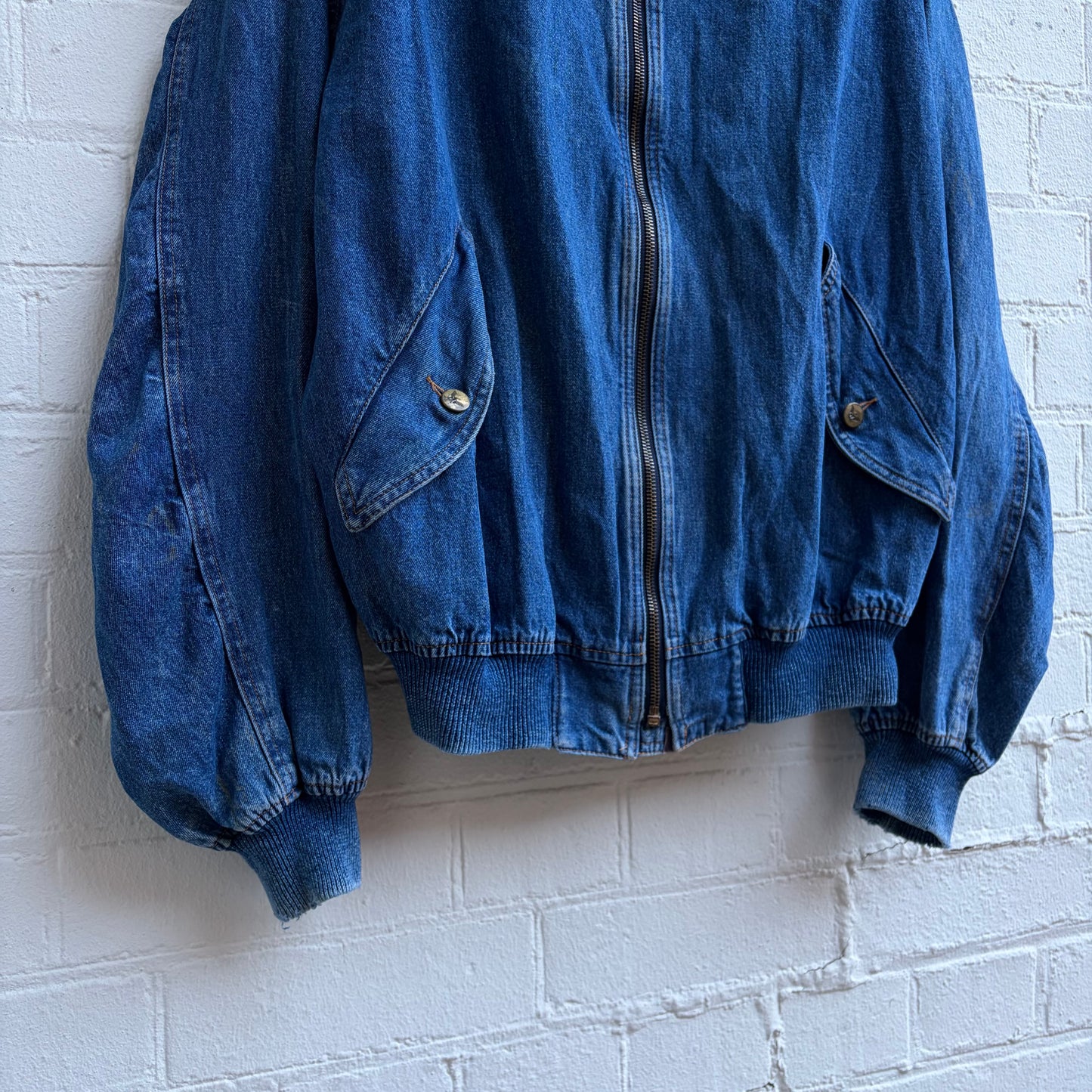 Emporio Armani 1980s Denim Bomber Blouson Jacket