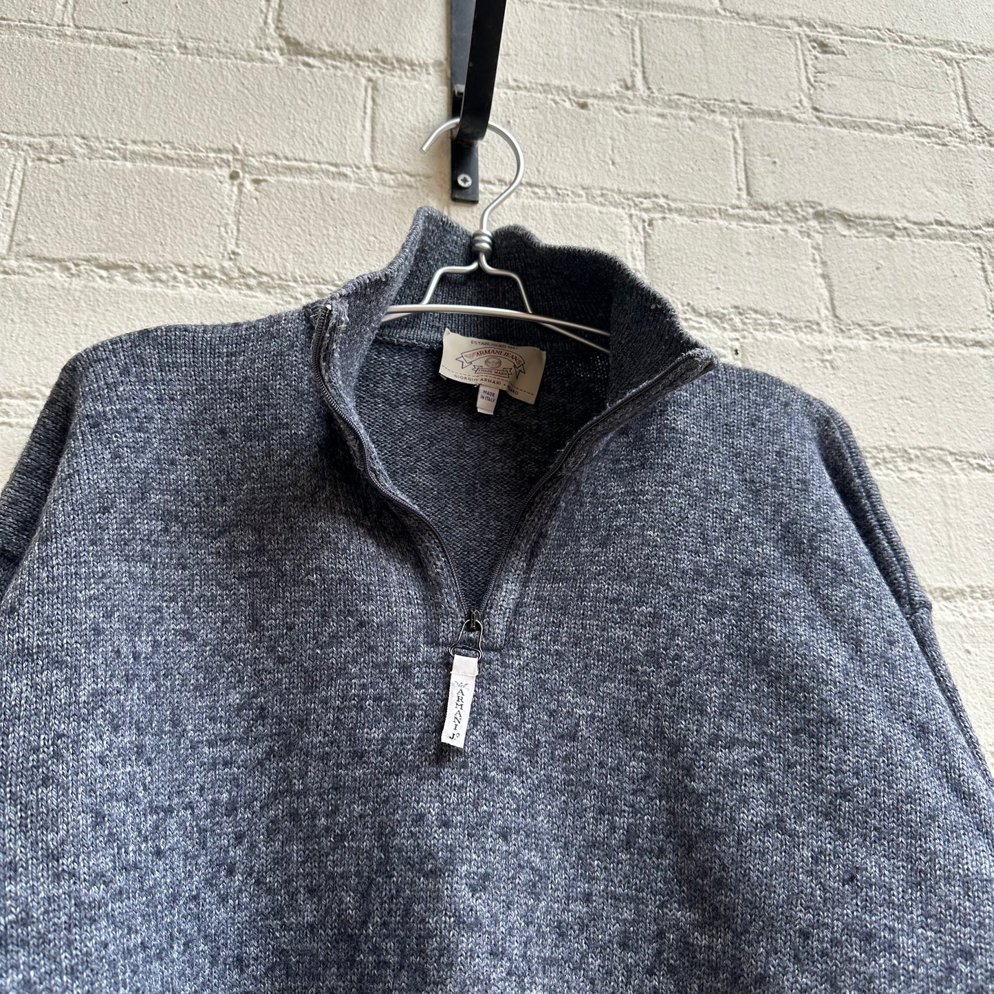Armani Jeans 1990s Quarter Zip Knit Jumper