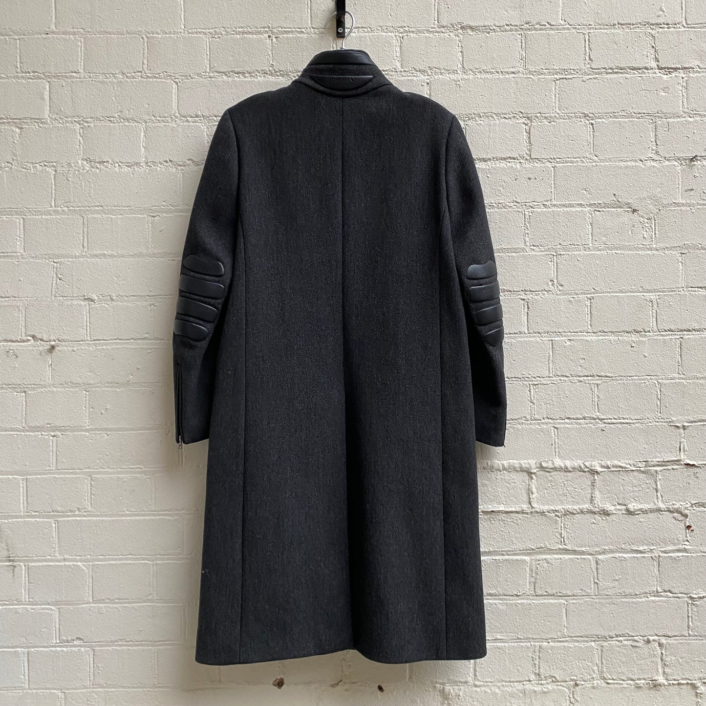 Prada fw1999 Wool Coat w/ Leather Elbow Patch Detail