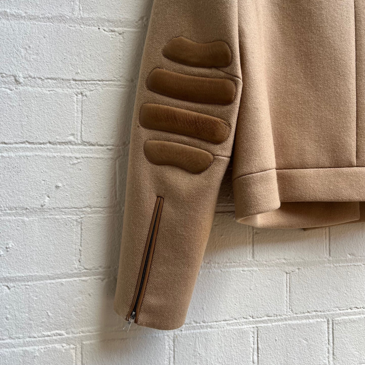 Prada fw1999 Wool Jacket w/ Leather Elbow Patch Detail