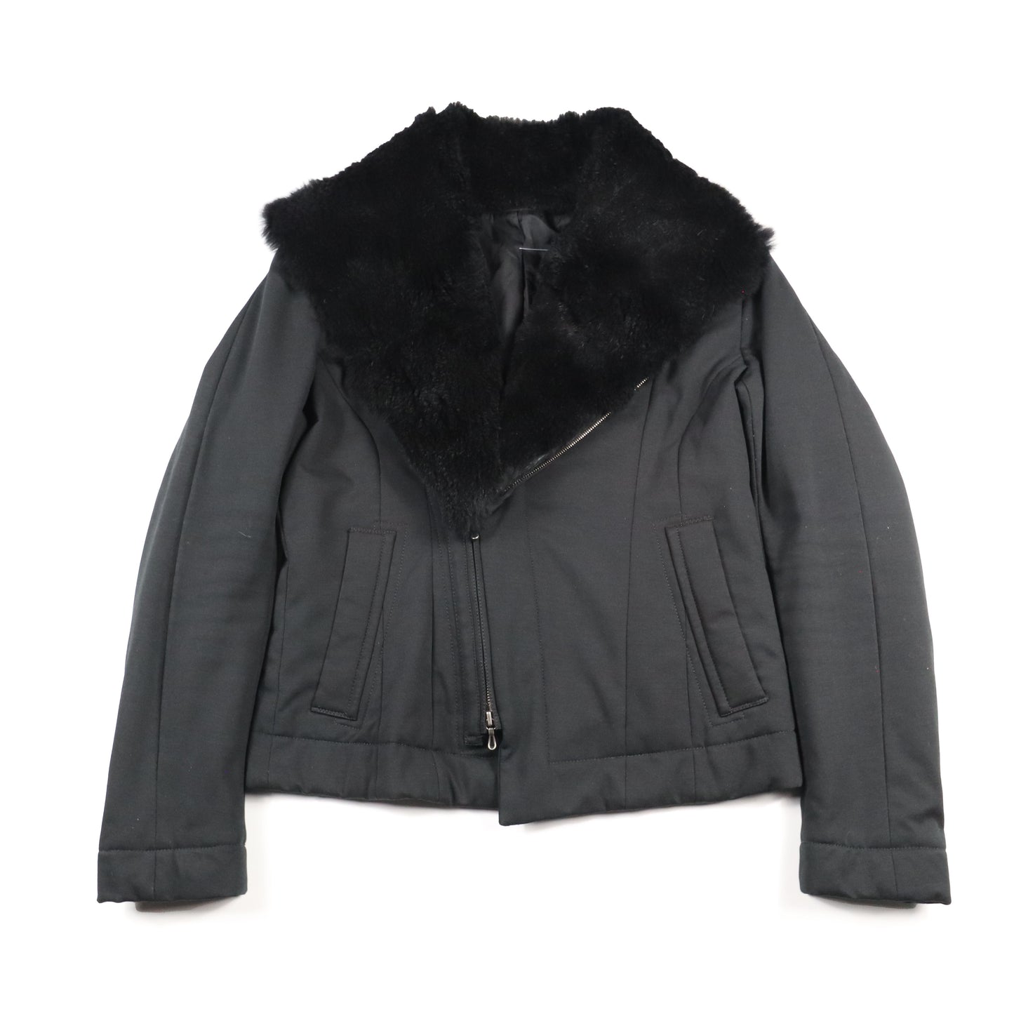 Julius Asymmetrical Zip Fur Jacket